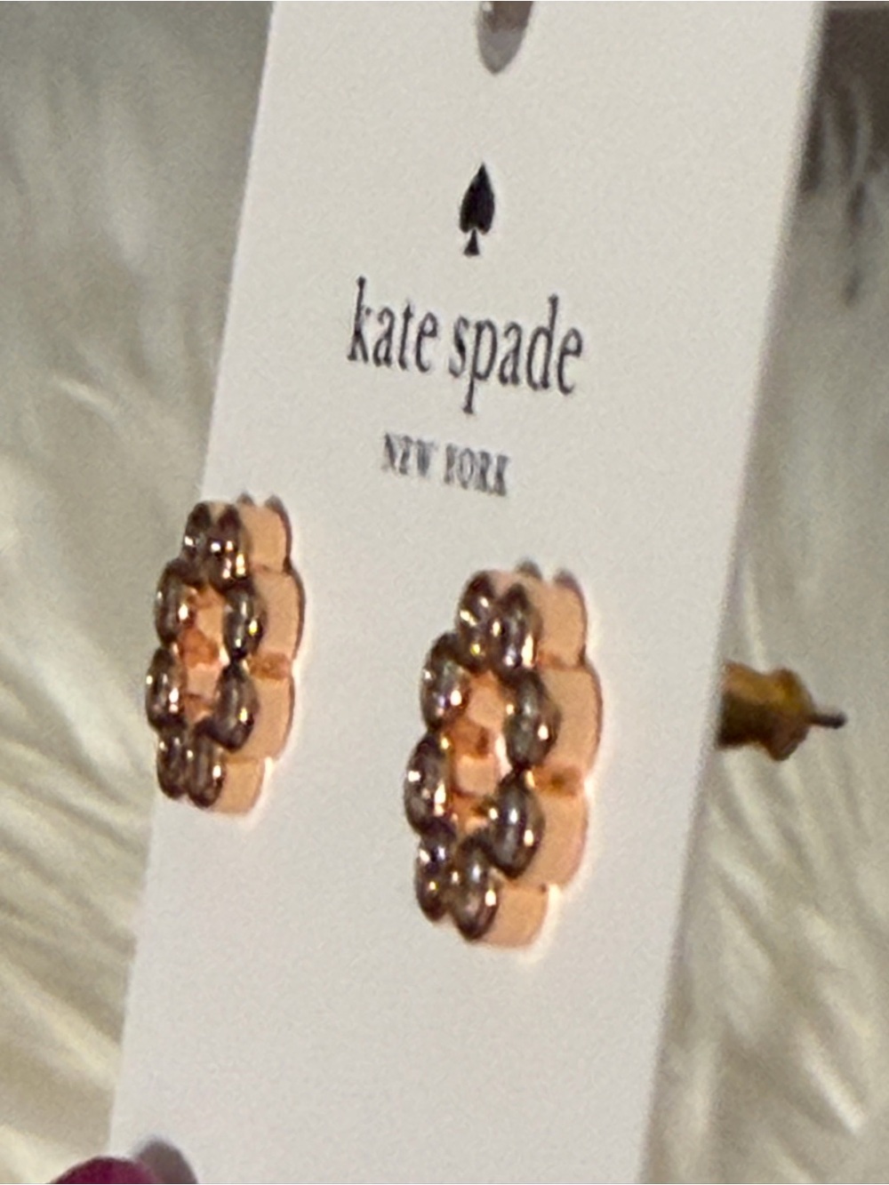 Kate Spade Rose Gold Full Circle Halo Stud Earrings NWT MSRP $49 - Picture 5 of 8
